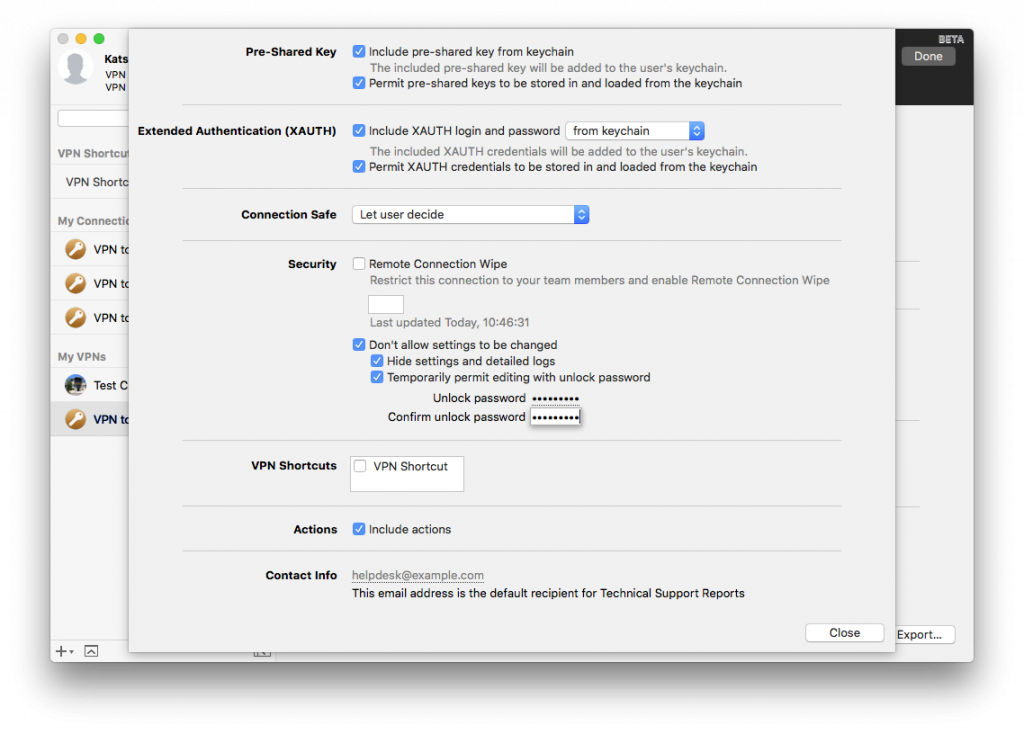 Locked connections improvement