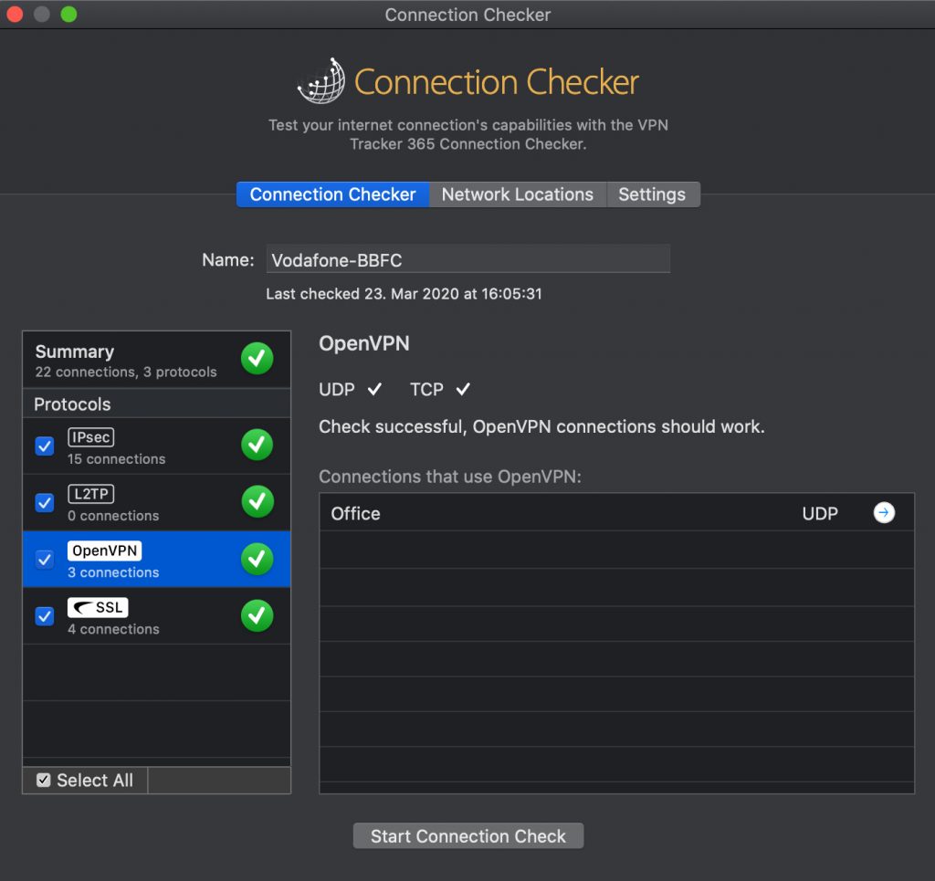 Using VPN Tracker 365 Connection Checker to test your VPN connection when working from home