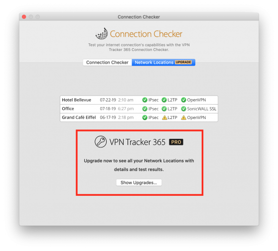 new cross-upgrade workflow in VPN Tracker 365