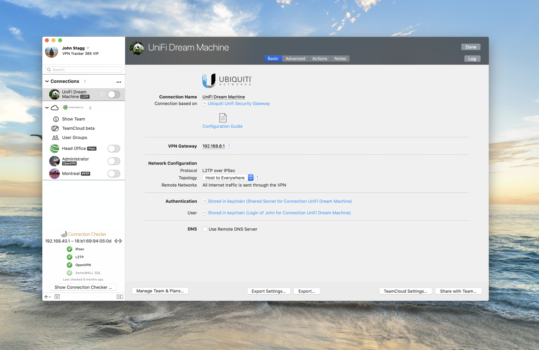 Configuring a VPN for UniFi Dream Machine in VPN Tracker