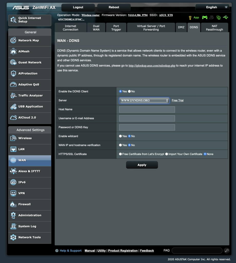 Configuring Dynamic DNS on an ASUS router